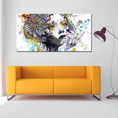 FULLIN Art Hand Painted Oil Painting Psychedelic Cloth Girl Girl With Flowers Painting Unframed Paint Oil Painting On Canvas Modern Wall Art Home Decor Craft