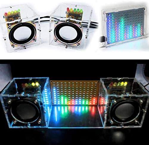 Toogoo 透明なステレオスピーカーボックスdiyキットサウンドアンプ Ledカラフルな音楽スペクトル付き Toogoo スピーカー Amazon