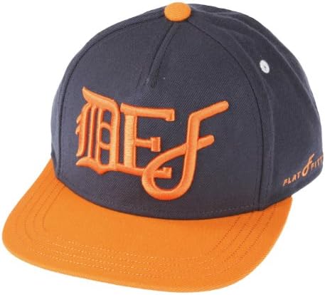 Flat Fitty "DEF" Snapback Cap, Navy Orange