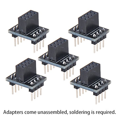MakerFocus 5pcs NRF24L01+ Adapter ESP8266 ESP-01 Adapter Module for NRF24L01+ 2.4GHZ Wireless Transceiver Module and ESP8266 ESP-01 WiFi Module