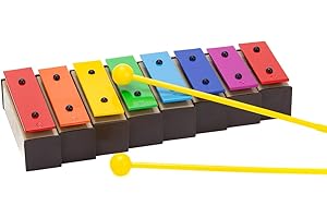 CeleMoon 8 Note Xylophone Glockenspiel with Case - Colorful Resonator Bells & 2 Mallets - Educational Musical Instrument for Beginners & All Ages