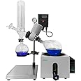 2L Rotary Evaporator, Lab Manual Lifting Rotavap, Connected to Vacuum Pump and Chiller for Supporting use, 110v