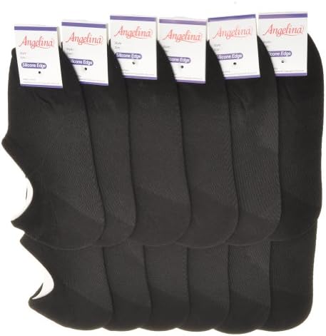 Swan Women's Angelinacotton No-Show Socks With Heel Silicon Grip (12 Pair)
