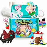 Bryte Kids Sewing Kit and Unicorn Fairy Garden Craft - Fun DIY Kid Crafts Sew Kits and Art Projects for Girls and Boys All Ages - 120 Piece Set for Beginners