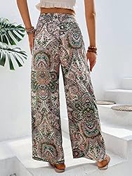 OYOANGLE Women's Boho Paisley Print High Elastic