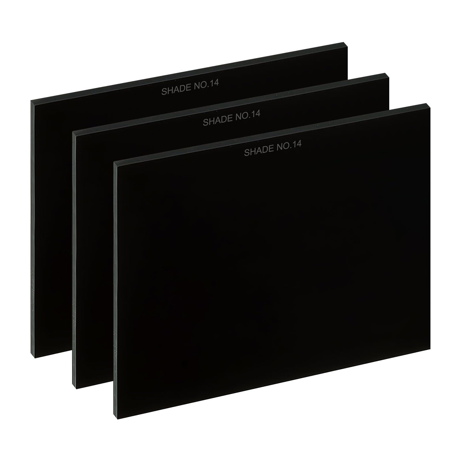 PATIKIL Welding Len Shade 14 Glass 4-5/16"x 3.5", 3Pcs Hardened Glass Black Darkening Filter Plates Covers Replacement for Weld Helmet Hood