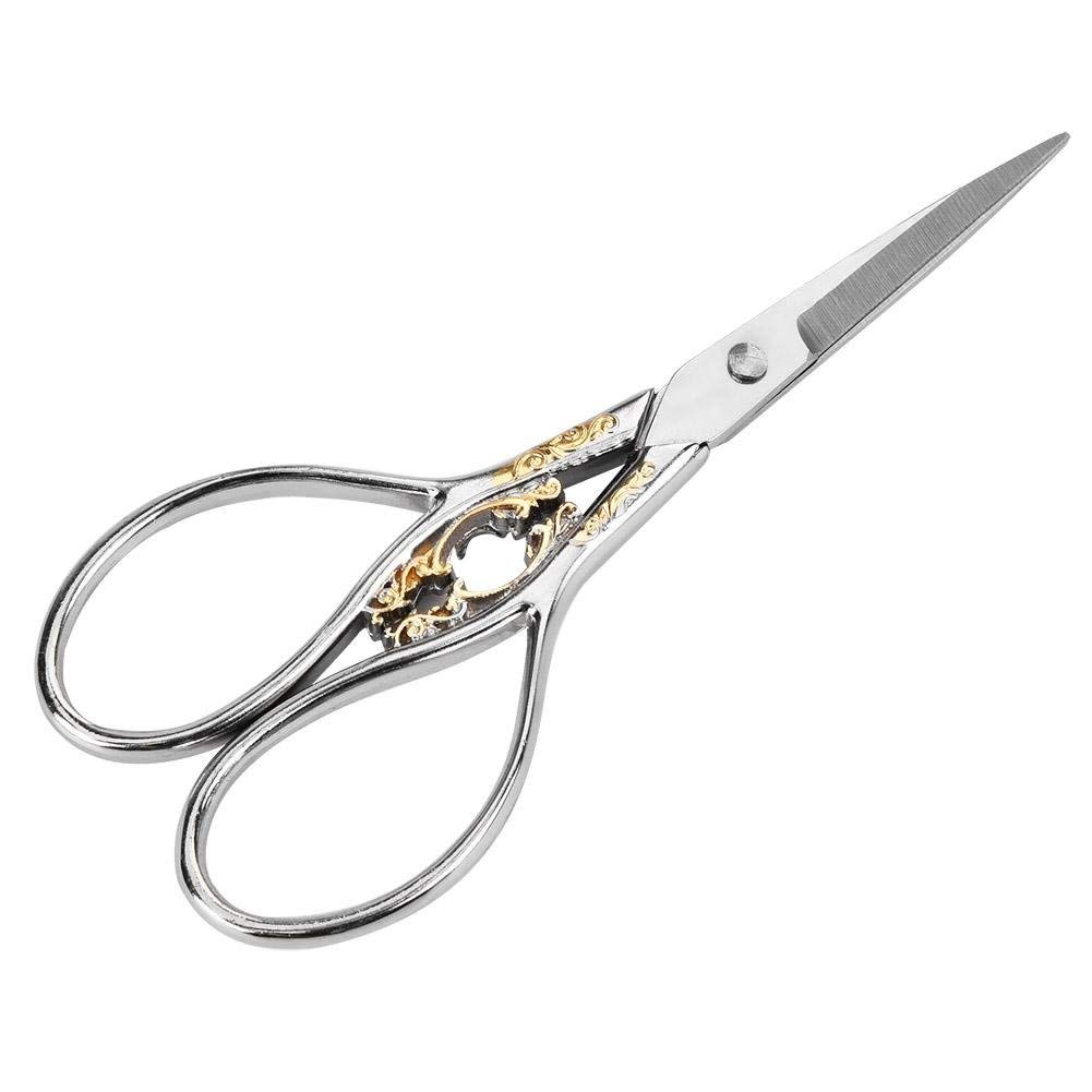 Needlework Scissors, Stainless Steel Craft Sharp Shears Scissor, Tailor Scissors, Household DIY Sewing Accessories Dressmaking Thread Shears (Silver-1)