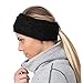 TrailHeads Ponytail Headband | Cable Knit Winter Ear Warmers | Fleece Ear Band for Women - black