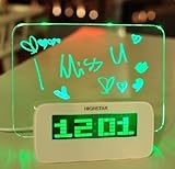 XREXS Digital Alarm Clock 4 USB Clock Message Board Memo Board and Highlighter/alarm Clock (green)