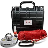 Brute Box 1,200+ lb The Original Magnet Fishing Bundle (4.72" Magnet + Rope + Carabiner + Threadlocker)