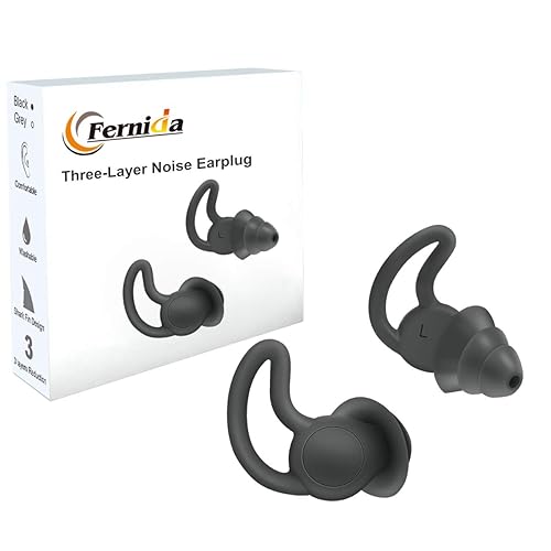 FERNIDA Ear Plugs for Noise Reduction, Reusable Silicone Anti-Noise  Earplugs for Sleeping Snoring Traveling Studying Working, Oval 3-Layer  Hearing