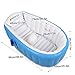 Inflatable Baby Bathtub, Mixigoo Infant Mini Swimming Pool Foldable Non Slip Travel Air Bath Basin with Soft Cushion Central Seat for New Born Toddler Kids