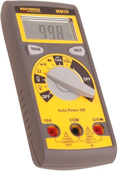 Martindale MM39 Auto Ranging Digital Multimeter 600V AC/DC CAT III Yellow