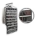 Premium Hanging Jewelry Organizer 44 Secure Zipper Pockets - Hanger & Door Hanging Hook - Stores Jewelry, Accessories, Cosmetics, Makeup & Toiletries - Durable Two Sided Foldable Storage - Saves Space