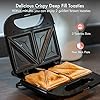 Geepas-800W-2-Slice-Sandwich-Maker-Cooks-Delicious-Crispy-Sandwiches-Cool-Touch-Handle-Automatic-Temperature-Control-and-Non-Stick-Plate-Breakfast-Sandwiches-Cheese-Snack-2-Years-Warranty Geepas Toastie Maker | 2 Slice Sandwich Toaster, Cooks Delicious Crispy Sandwiches | 750W, 2 Slice Sandwich Press | Cool…