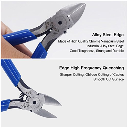 Seitenschneider, ALEENFOON 160mm 6.3 Zoll Drahtschneider Zange Kabelschneider Seitenschneider mit Federbelastetem… – Bild 5