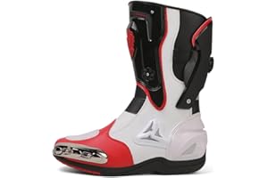 Zeozoom Motorcycle Riding Boots Motorcycle Leather Boots for Women and Men Protection Anti Slip Racing Sports