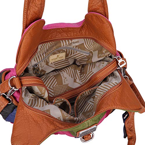 Handbag Hobo Women Handbag Roomy Multiple Pockets Street ladies' Shoulder Bag Fashion PU Tote Satchel Bag for Women - Thumbnail 3