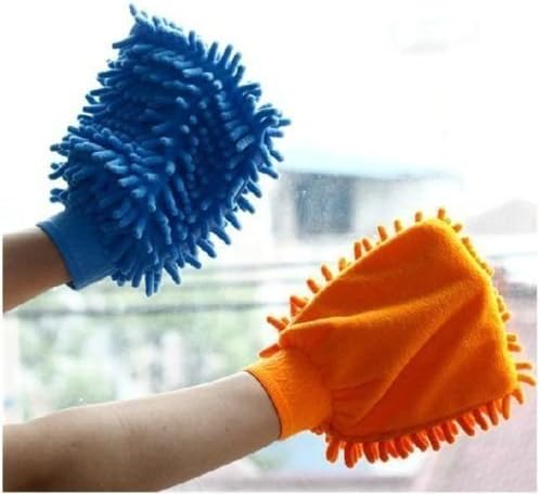 Microfiber Dusting Cleaning Glove for Home, Office Cleaning, Kitchen Cleaning Gloves, Kitchen Washing Gloves, Hotel,Dust Cleaning Gloves,Vehicle Washing Gloves(Pack of 2)