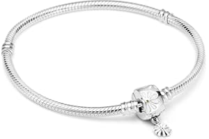 Parmuz Charm Bracelet For Woman 925 Sterling Silver Basic heart clasp Iconic Moments Snake Chain Bracelet Gift for Teen Girls Men Mother Daughter…