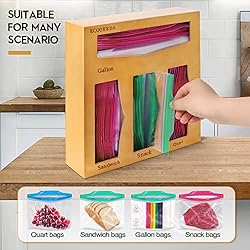 ECOGREDA Ziplock Bag Organizer, Wooden Baggie