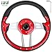 10L0L Universal Design Golf Cart Steering Wheel Fit for Yamaha Club Car DS & Precedent Tempo, EZGO RXV & TXT, Ergonomic Design Carbon Fiber Steering Wheel