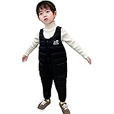Toddler Boy Girls Snow Pants Baby Winter Down Coat Puffer Windproof Winter Warm Snow Ski Bib Overalls Snowsuit