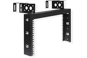 TIMIK Open Frame Ceiling Mount 19” Rack, 3U – Black, Electro Galvanized Steel, Space-Saving Ceiling-Mount Frame for Network &