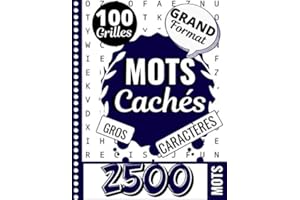 Mots Cachés: Mots Mêlés Adultes - Gros Caractères | 100 Jeux & 2500 Mots - T1 | Cahier Grand Format 21x 29,7cm | Livre de Jeu