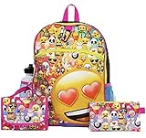 Kids Emoji 5 Piece Backpack & School Accessories Set
