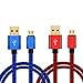 2pcs Pack Nylon Braided PS4 Controller Charging Cable Sync Cord Charger for Sony Playstation 4 Dualshock 4 PS4 Slim / Pro Controller, Microsoft Xbox One S / X Controller, Android, Samsung