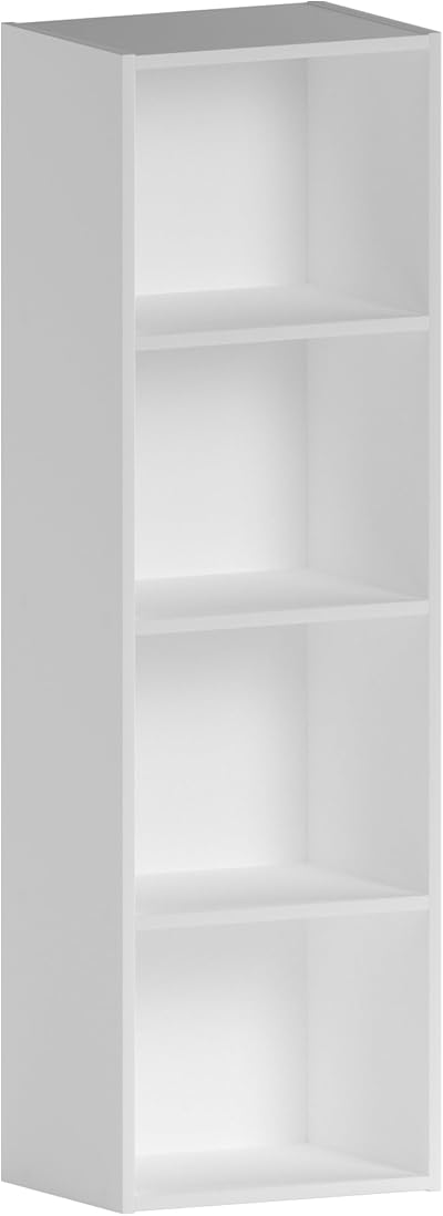 Vida Designs Oxford 4 Tier Cube Bookcase White Wooden Shelving Storage Unit