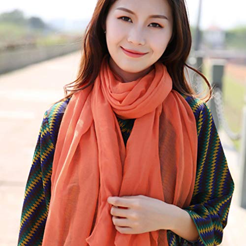 Wobe 3 Pcs Women Soft Cotton Hemp Scarf Shawl Long Scarves, Travel Sunscreen