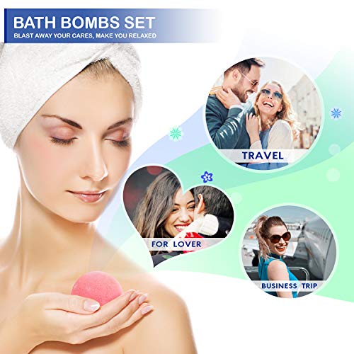 Peradix Bombas de Baño,8 piezas Bolas de Baño con Aceites Esenciales,Spa Baño de Burbujas para Hidratar la Piel Seca Sales de Baño de Bombas de Baño Espuma de Regalo para Mujeres