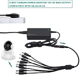 Gonine 12V 5A 60W Power Supply Adapter w/ 8-Way Splitter Cable for CCTV Cameras view 8
