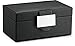 Glenor Co Travel Watch Case - 3 Slot Luxury Organizer Box, Carbon Fiber Design for Mens Jewelry Watches, Men's Storage Holder Boasts Metal Buckle & Leather Pillows, Small for Traveling - Black