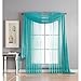 Window Elements Diamond Sheer Voile 56 x 216 in. Curtain Scarf, Turquoise