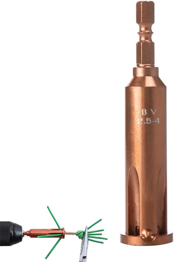 Neepanda Wire Twisting Tool, Auto Wire Stripper and Twister, 1/4" Hex Shank Twist Wire Tool for Power Drill Drivers Power Tool Accessories Simultaneously Stripping and Twist Wire Cable(Brown)