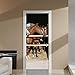 AmazingWall Stable 3D Horse Door Decor DIY Home Decoration Closet Poster Door Wall Mural Deca 30.3x78.7