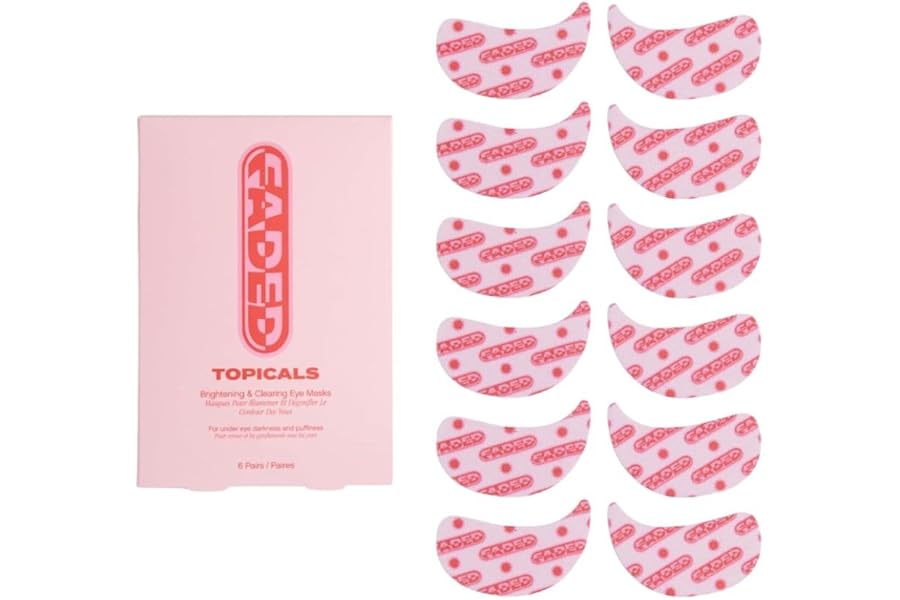Topicals Faded Brightening Under Eye Masks | Revitalizing Patches to Depuff, Hydrate, and Illuminate | Diminishes Dark Circles and Fine Lines | Made with Kojic Acid, Caffeine & Niacinamide