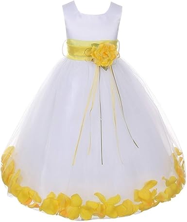 white satin girls dress
