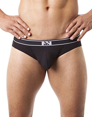 N2N Bodywear Classic Cotton Pouch Brief UN12 (Large, Black)