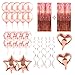 Rose Gold Party Decorations for Birthday Party - Rose Gold Balloons Decorations Set: Rose Gold Confetti Balloons, Tinsel Foil Fringe Curtains, Rose Gold Heart and Star Shaped 18 Inch Foil Balloons,