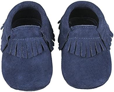 Nasbach Baby Pre-walker/First Walker Baby Fossils Soft Sole Leather Infant Toddler Prewalker Shoes Navy blue M