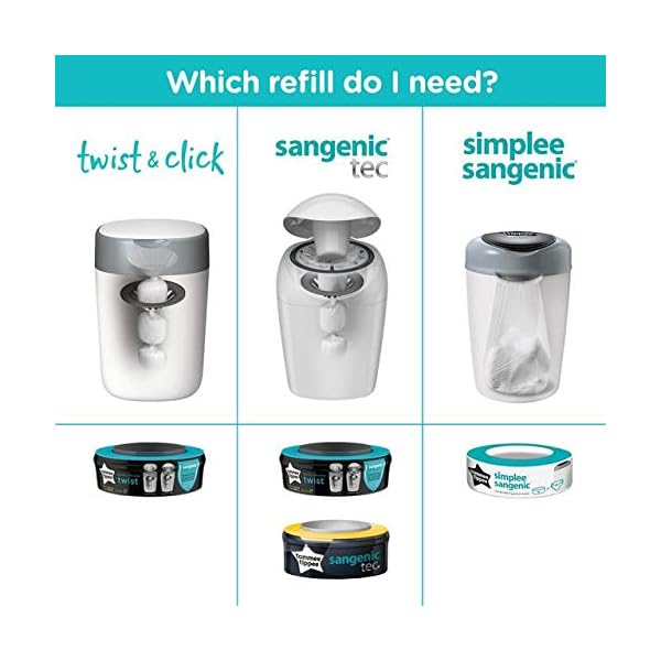tommee tippee twist & click nappy disposal unit refill cassette