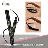 Winged Eyeliner Stamp – 1 Left Wing Stamp with Eyeliner Pen and 1 Right Wing Stamp with Eyeliner Pen for Precise and On Trend Long Lasting Eyeliner Application – Smudge Proof and Waterproof