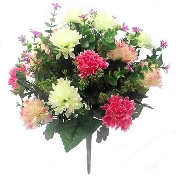 Bouquet De Fleurs Artificielles Chrysanthèmes 41 Cm Pink Cream