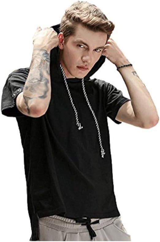 Amazon Co Jp Tシャツ メンズ パーカー 半袖 トップス コットン 綿 クルーネック かっこいい ゆったり 無地 シンプル フード付き 春 夏 カジュアル スウェット 薄 柔らかい 人気 おしゃれ ファション 快適 通気 吸汗 大きいサイズ 服 ファッション小物