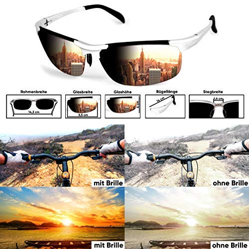 Oramics® 9 lagige Sport-Sonnenbrille Polarisiert Unisex mit starkem UV-400 Schutz - Hochwertiger Metallrahmen inkl… – Bild 6