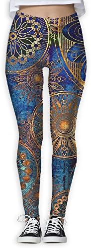 Womens Vintage Gear Blue Gold Rings New Fashion Workout Leggings Comfort Waist Yoga Capris Personalized Casual Pants For Women Home &amp; Outdoor